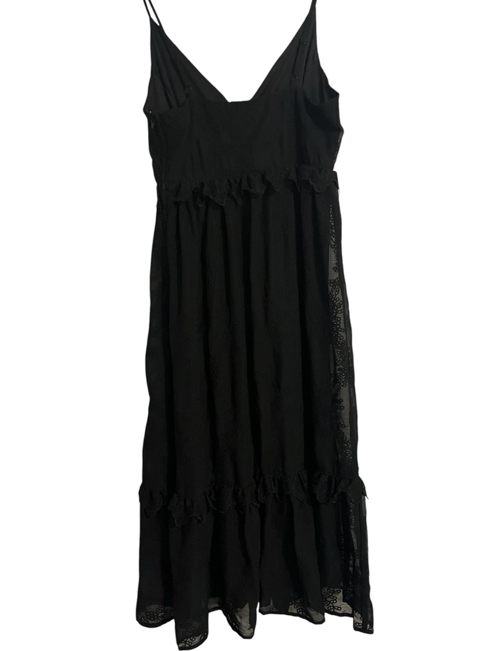 Floral Eyelet Tiered Midi Black S Dress $74 Francesca's Whimsigoth CottageCore